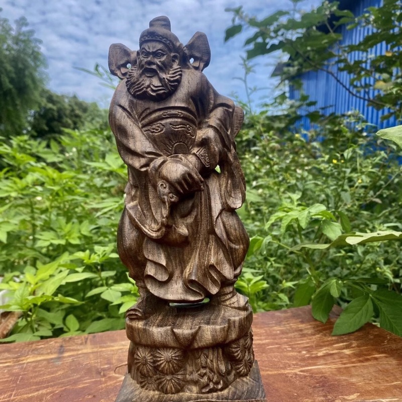 Home Office Feng Shui - Hand Carved Vietnam Wood Zhong Kui