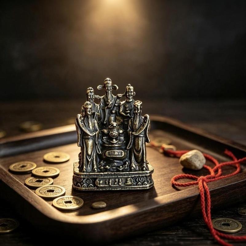 -Brass Five Chinese Wealth God - Home Office Feng Shui recension och pris