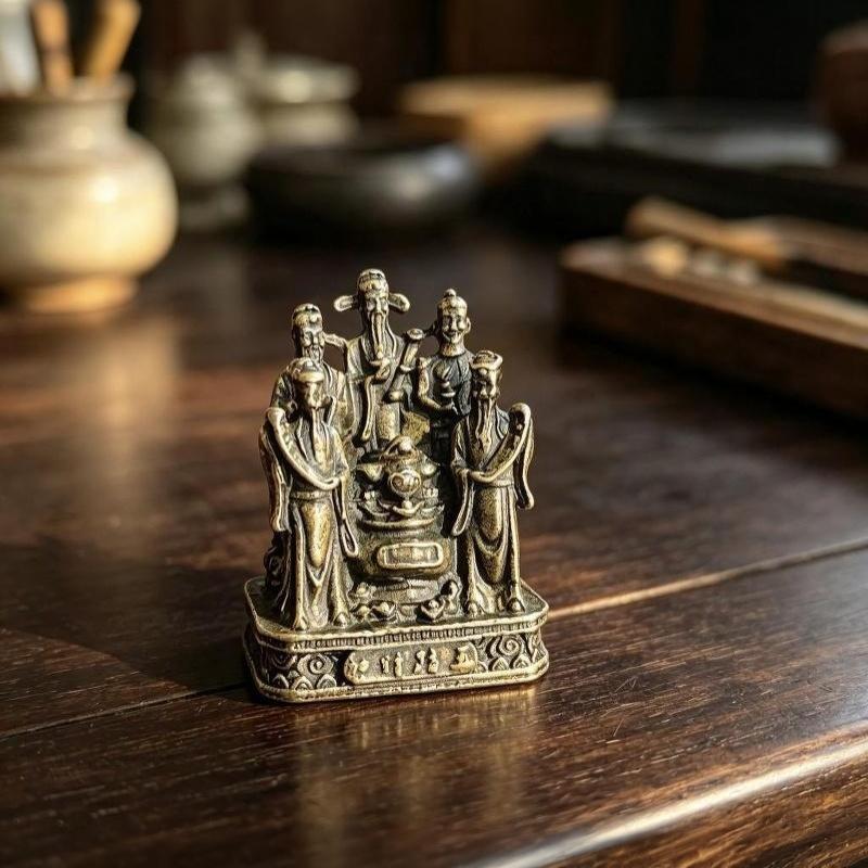 -Brass Five Chinese Wealth God - Home Office Feng Shui recension och pris