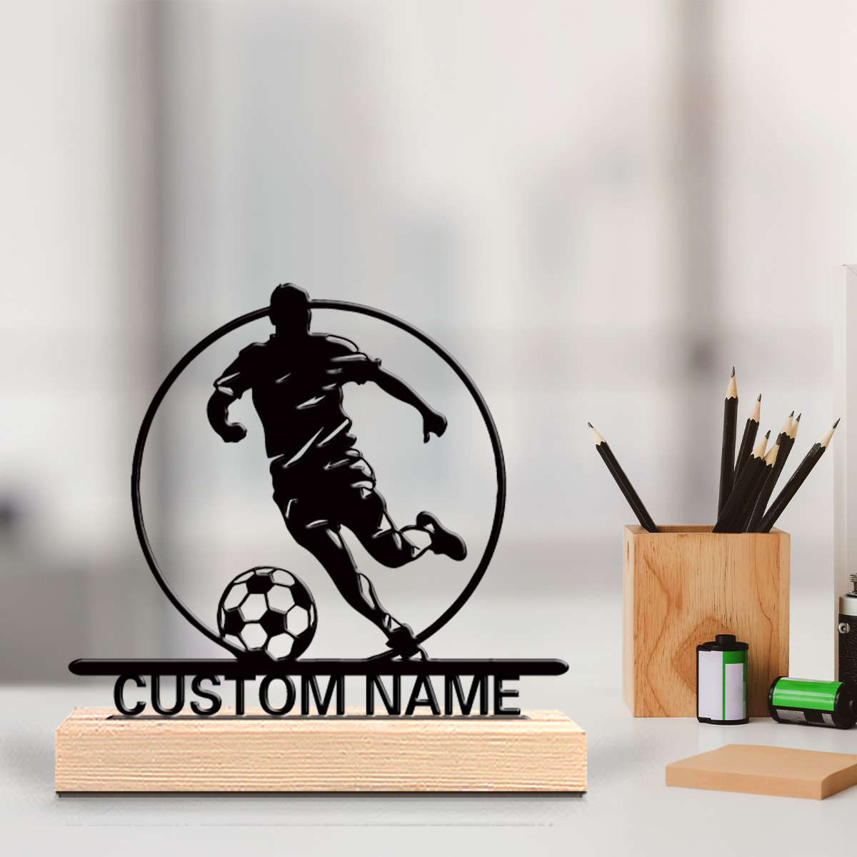 Custom Soccer Player Metal Sta - Home Office Ideas recension och pris