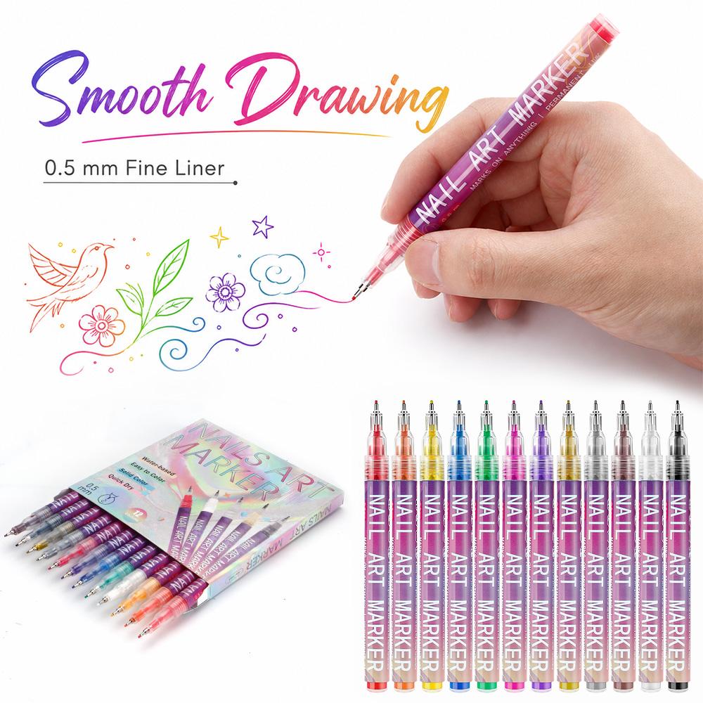 12 Pcs 0.5mm Fine Line Marker  - Copic Marker Sketch recension och pris