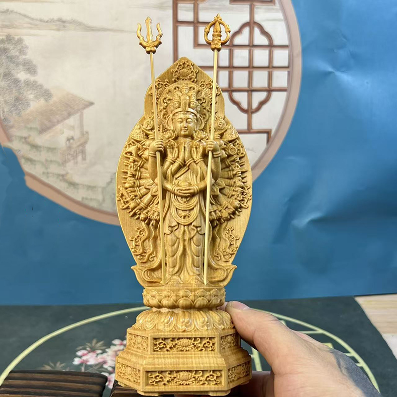 Wood Carving Thousand-hand Ava - Home Office Feng Shui recension och pris