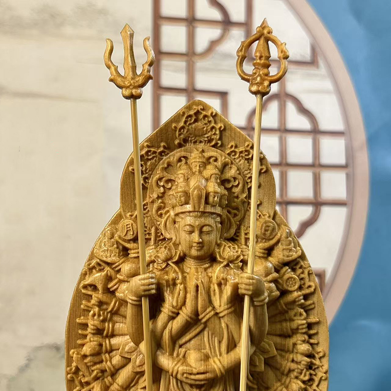 Wood Carving Thousand-hand Ava - Home Office Feng Shui recension och pris