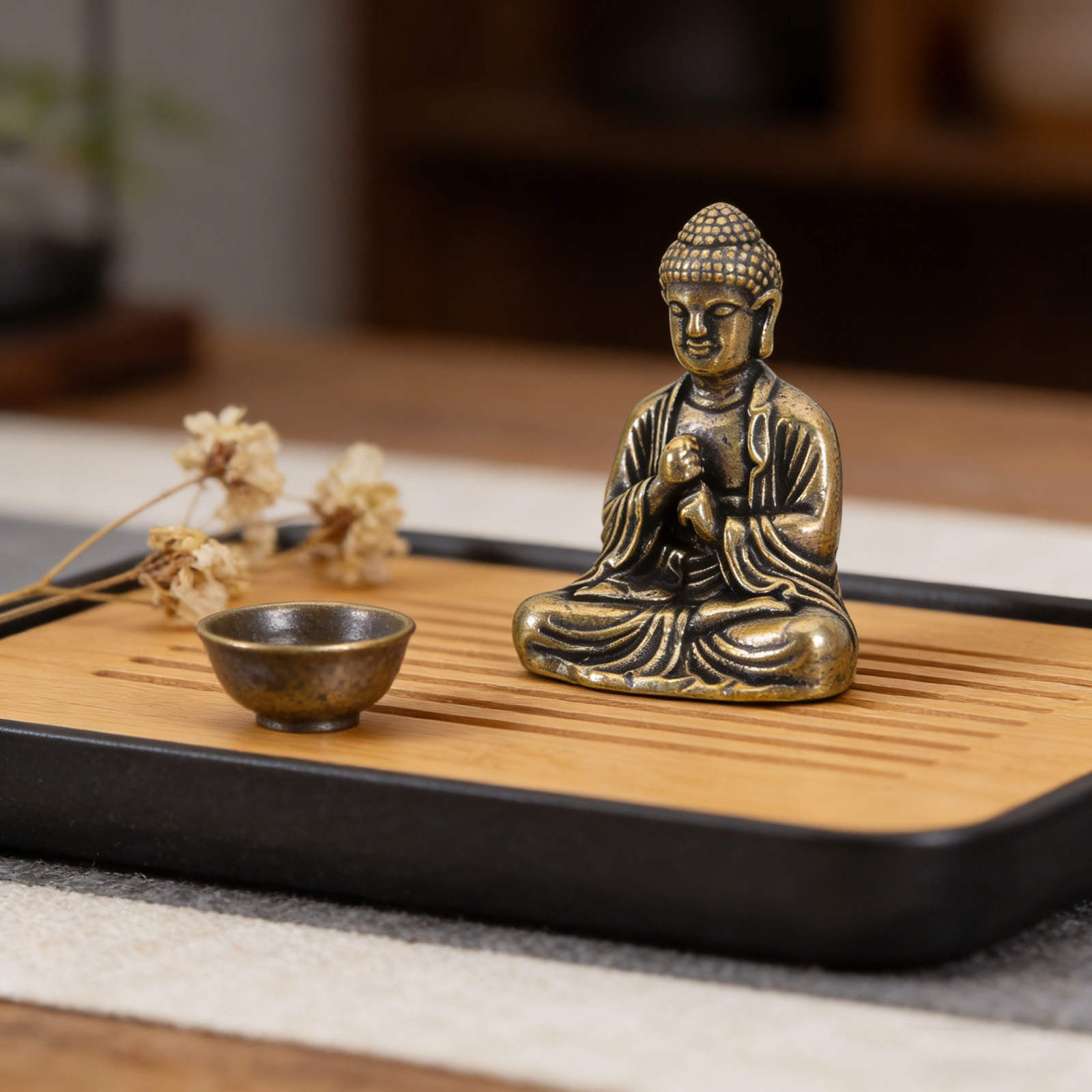 Mini Buddha Statue Small Sakya - Home Office Feng Shui recension och pris